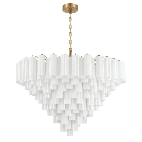 Addis 49" Chandelier in Aged Brass with Amber Glass - Image 30