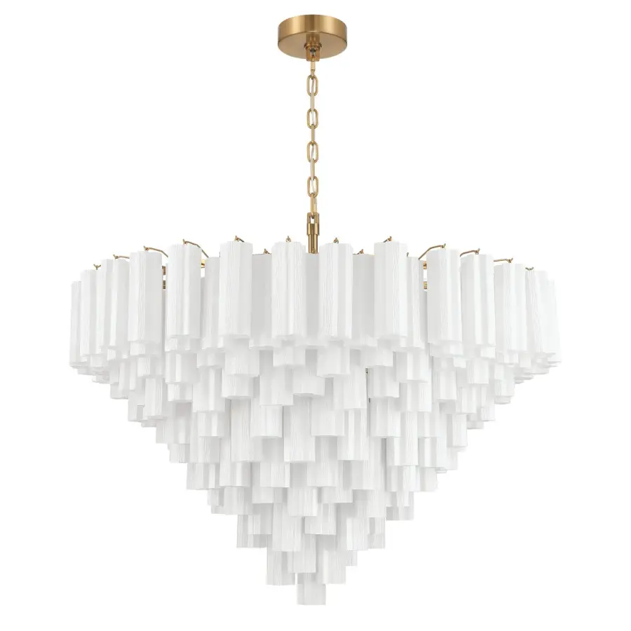 Addis 49" Chandelier in Aged Brass with Amber Glass - Image 30