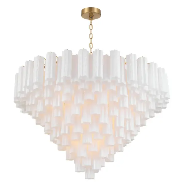 Addis 49" Chandelier in Aged Brass with Amber Glass - Image 31