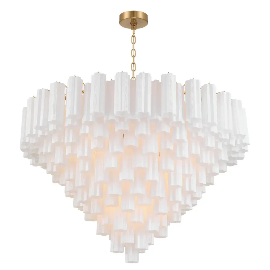 Addis 49" Chandelier in Aged Brass with Amber Glass - Image 31