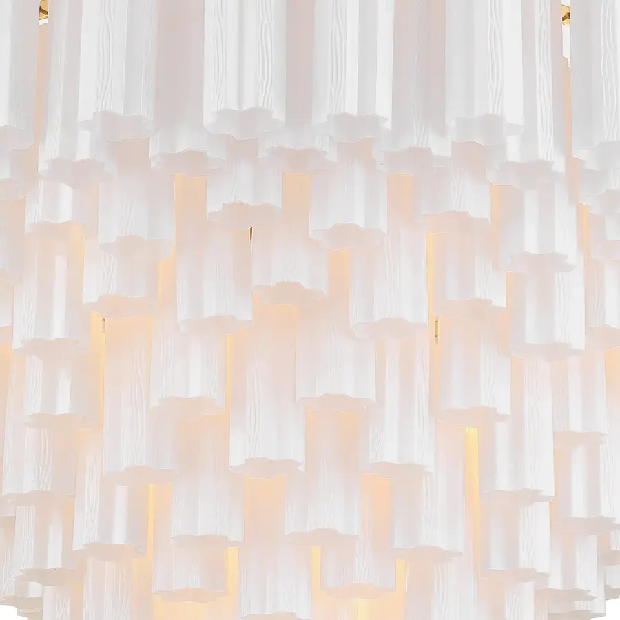 Addis 49" Chandelier in Aged Brass with Amber Glass - Image 33