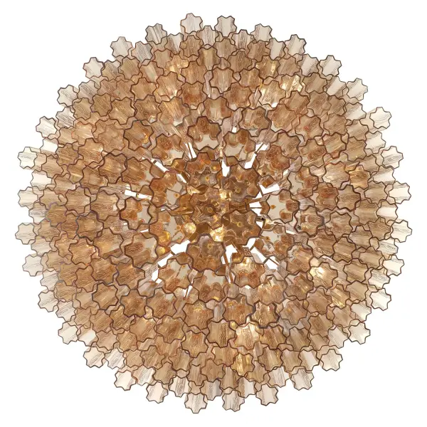 Addis 49" Chandelier in Aged Brass with Amber Glass - Image 39