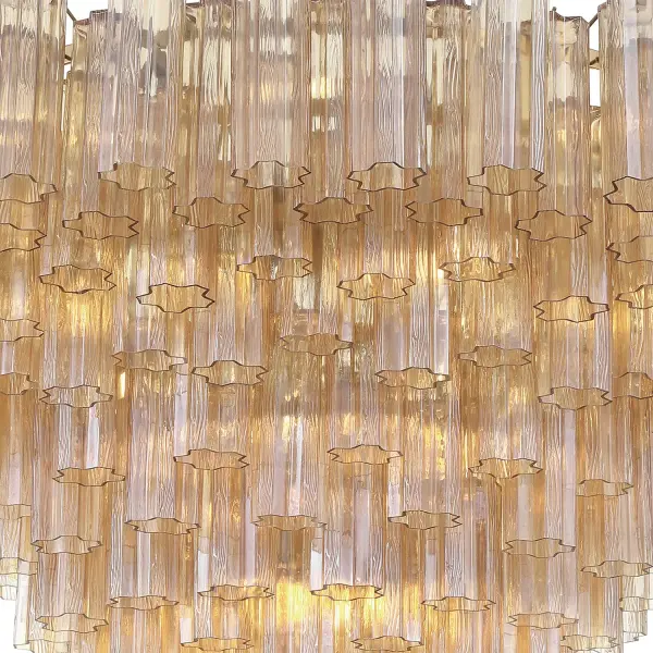 Addis 49" Chandelier in Aged Brass with Amber Glass - Image 40