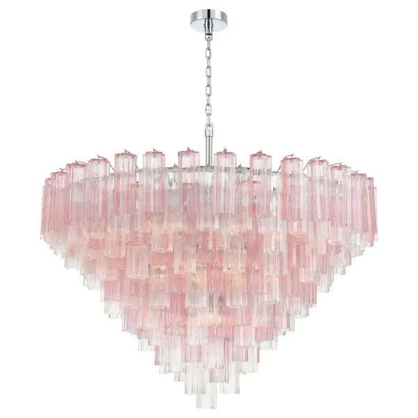Addis 49" Chandelier in Aged Brass with Amber Glass - Image 44