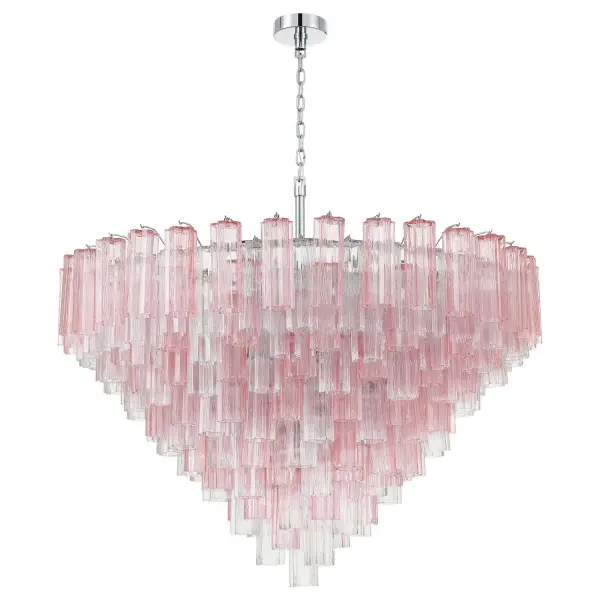 Addis 49" Chandelier in Aged Brass with Amber Glass - Image 45