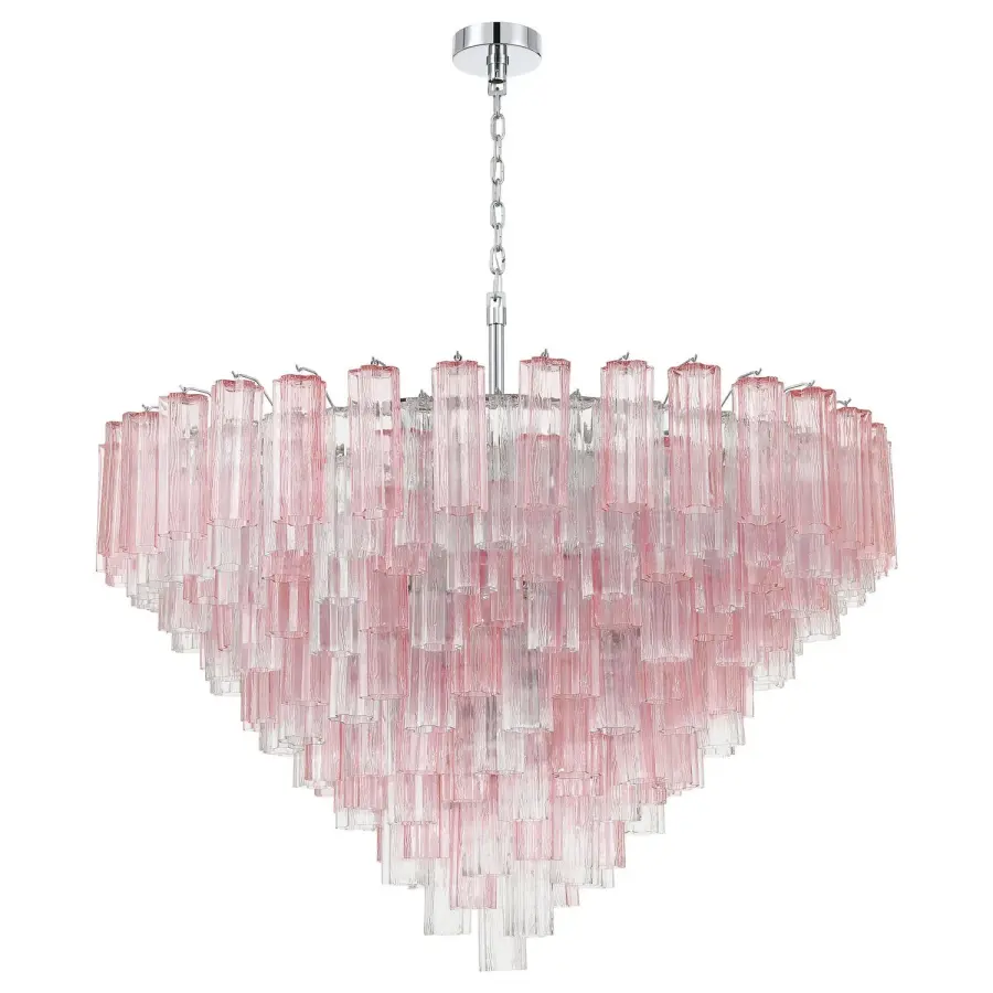 Addis 49" Chandelier in Aged Brass with Amber Glass - Image 45