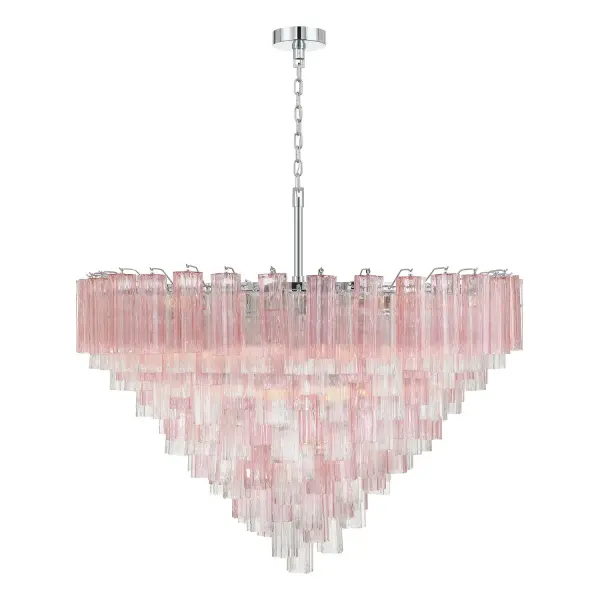 Addis 49" Chandelier in Aged Brass with Amber Glass - Image 46