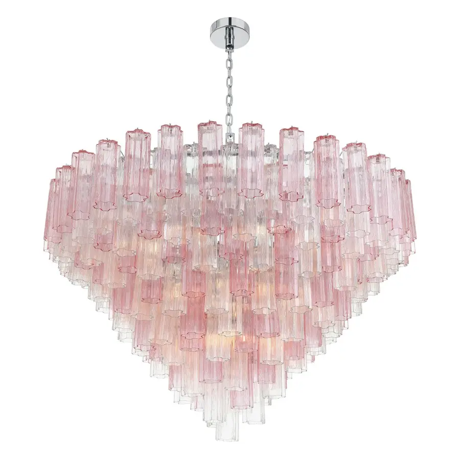 Addis 49" Chandelier in Aged Brass with Amber Glass - Image 47