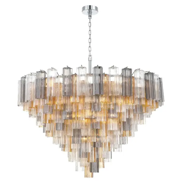 Addis 49" Chandelier in Aged Brass with Amber Glass - Image 51