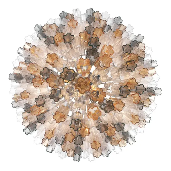 Addis 49" Chandelier in Aged Brass with Amber Glass - Image 54