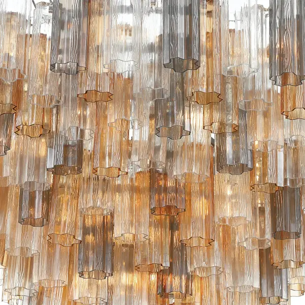Addis 49" Chandelier in Aged Brass with Amber Glass - Image 55