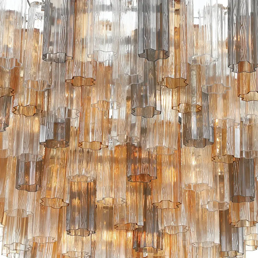Addis 49" Chandelier in Aged Brass with Amber Glass - Image 55