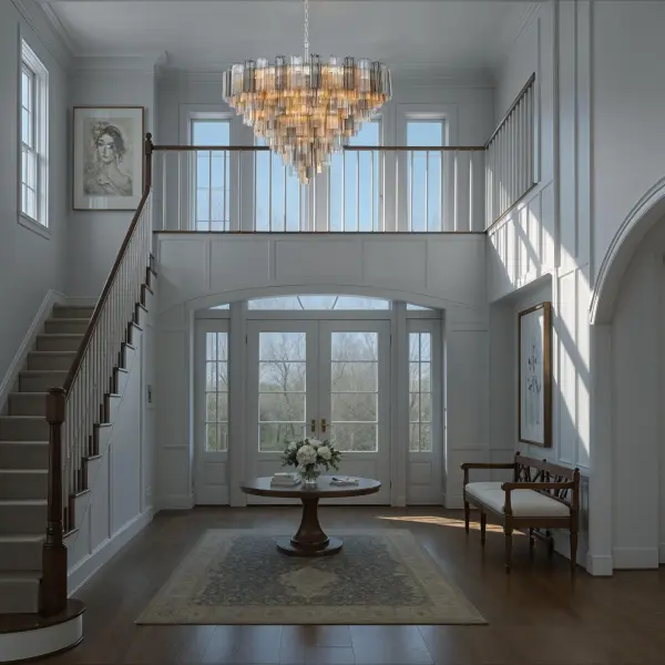 Addis 49" Chandelier in Aged Brass with Amber Glass - Image 56