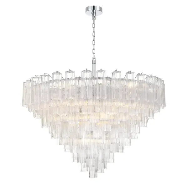 Addis 49" Chandelier in Aged Brass with Amber Glass - Image 58