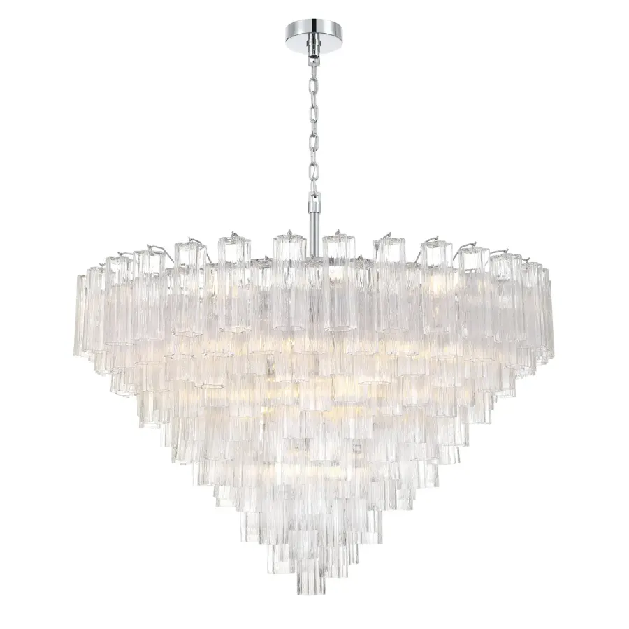 Addis 49" Chandelier in Aged Brass with Amber Glass - Image 58