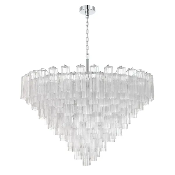 Addis 49" Chandelier in Aged Brass with Amber Glass - Image 59
