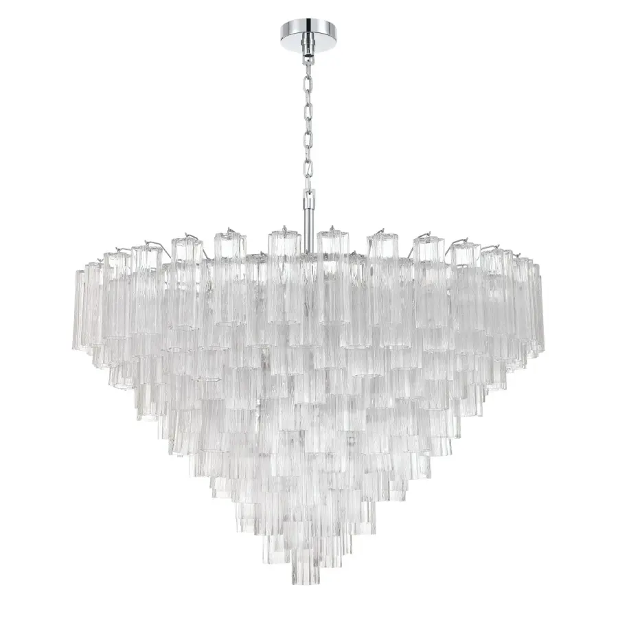 Addis 49" Chandelier in Aged Brass with Amber Glass - Image 59