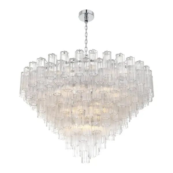 Addis 49" Chandelier in Aged Brass with Amber Glass - Image 60
