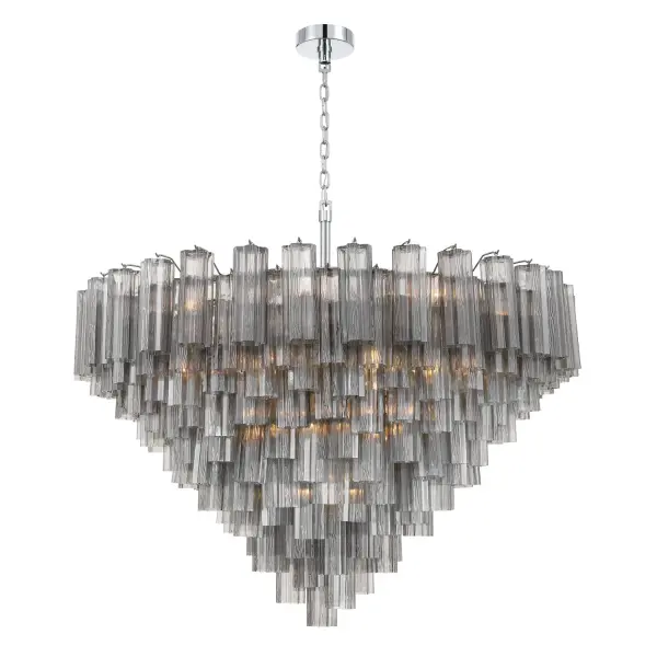 Addis 49" Chandelier in Aged Brass with Amber Glass - Image 65