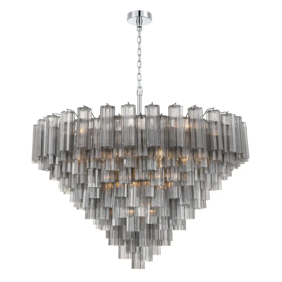 Addis 49" Chandelier in Aged Brass with Amber Glass - Image 65