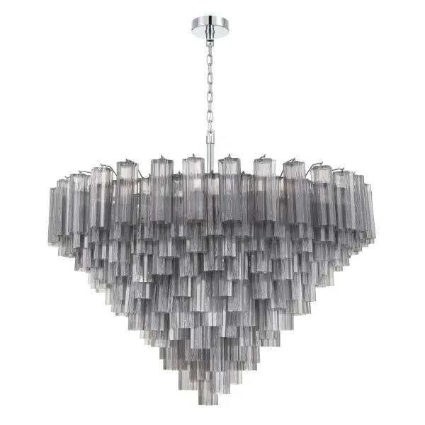 Addis 49" Chandelier in Aged Brass with Amber Glass - Image 66