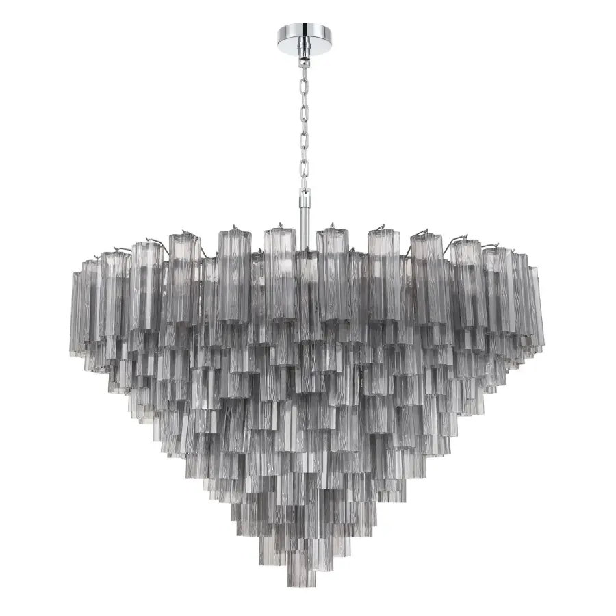 Addis 49" Chandelier in Aged Brass with Amber Glass - Image 66