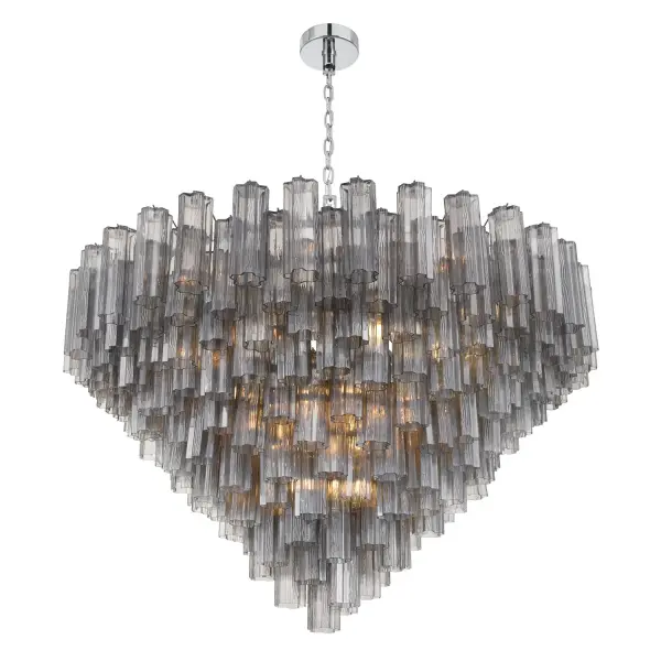 Addis 49" Chandelier in Aged Brass with Amber Glass - Image 67