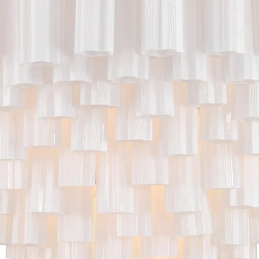 Addis 49" Chandelier in Aged Brass with Amber Glass - Image 76
