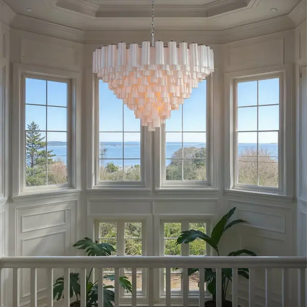 Addis 49" Chandelier in Aged Brass with Amber Glass - Image 77