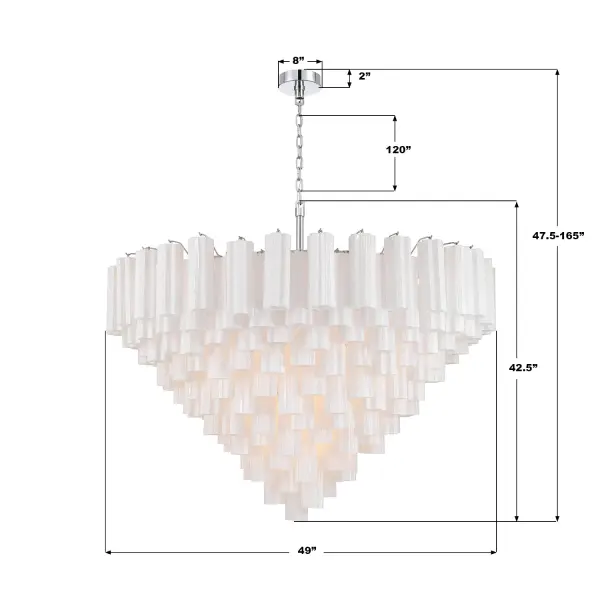 Addis 49" Chandelier in Aged Brass with Amber Glass - Image 78