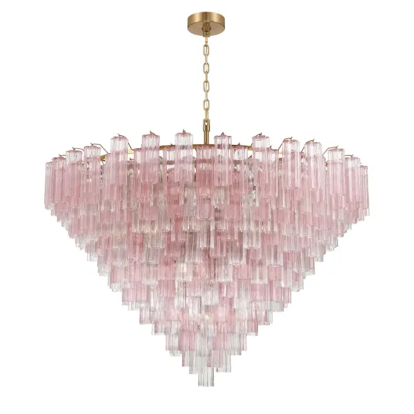 Addis 62" Chandelier in Polished Chrome with Autumn Glass - Image 1