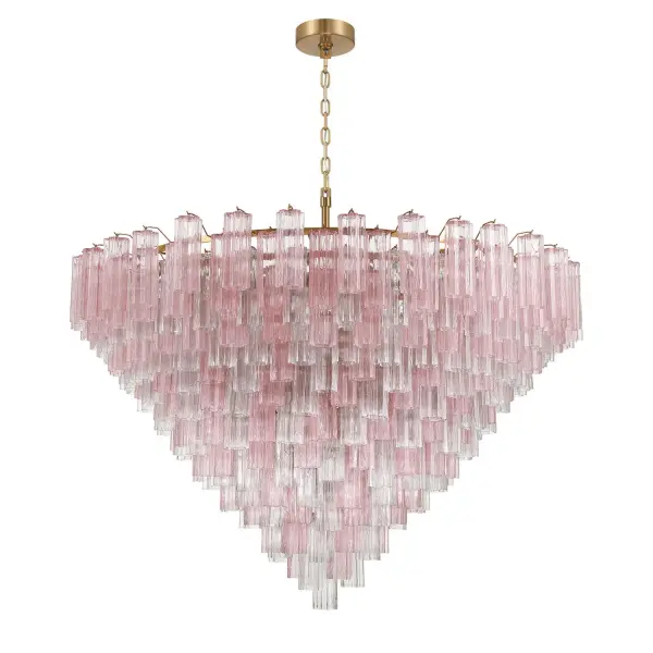Addis 62" Chandelier in Polished Chrome with Autumn Glass - Image 2
