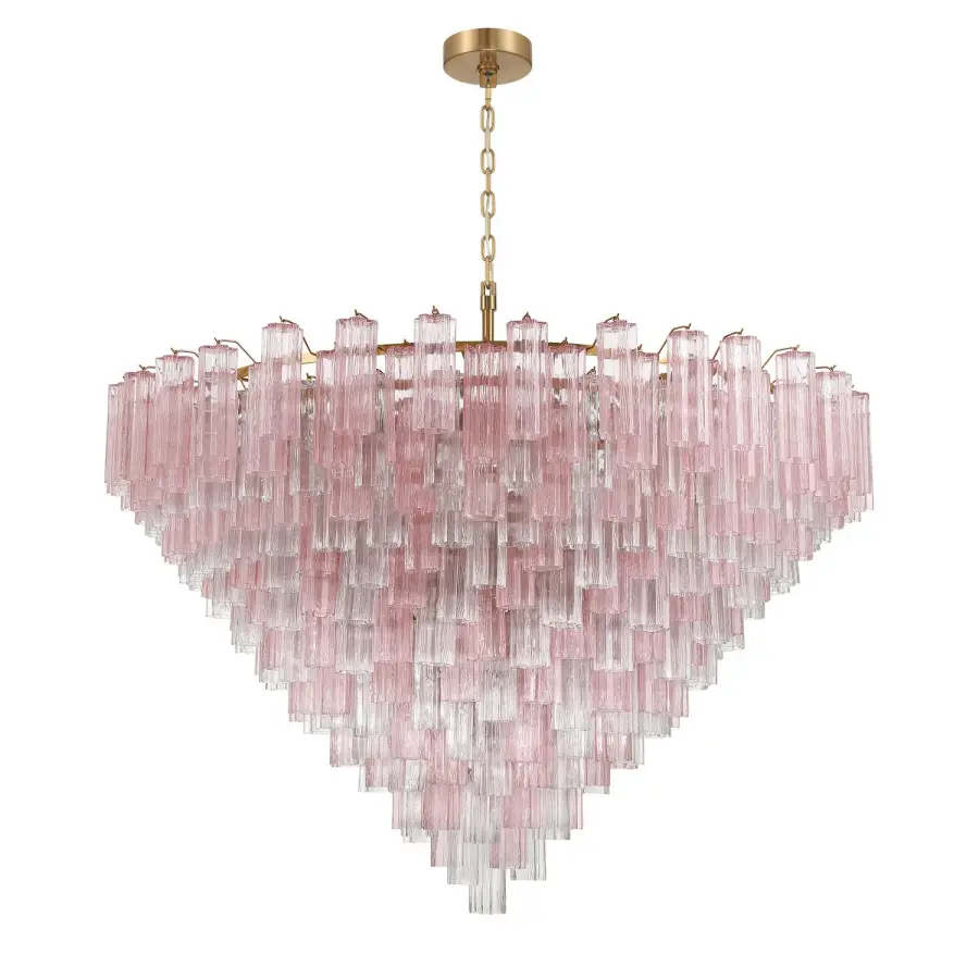 Addis 62" Chandelier in Polished Chrome with Autumn Glass - Image 2