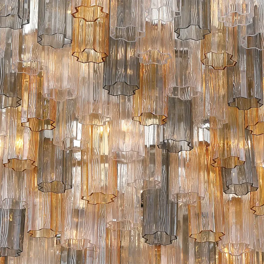 Addis 62" Chandelier in Polished Chrome with Autumn Glass - Image 11