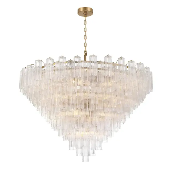 Addis 62" Chandelier in Polished Chrome with Autumn Glass - Image 13