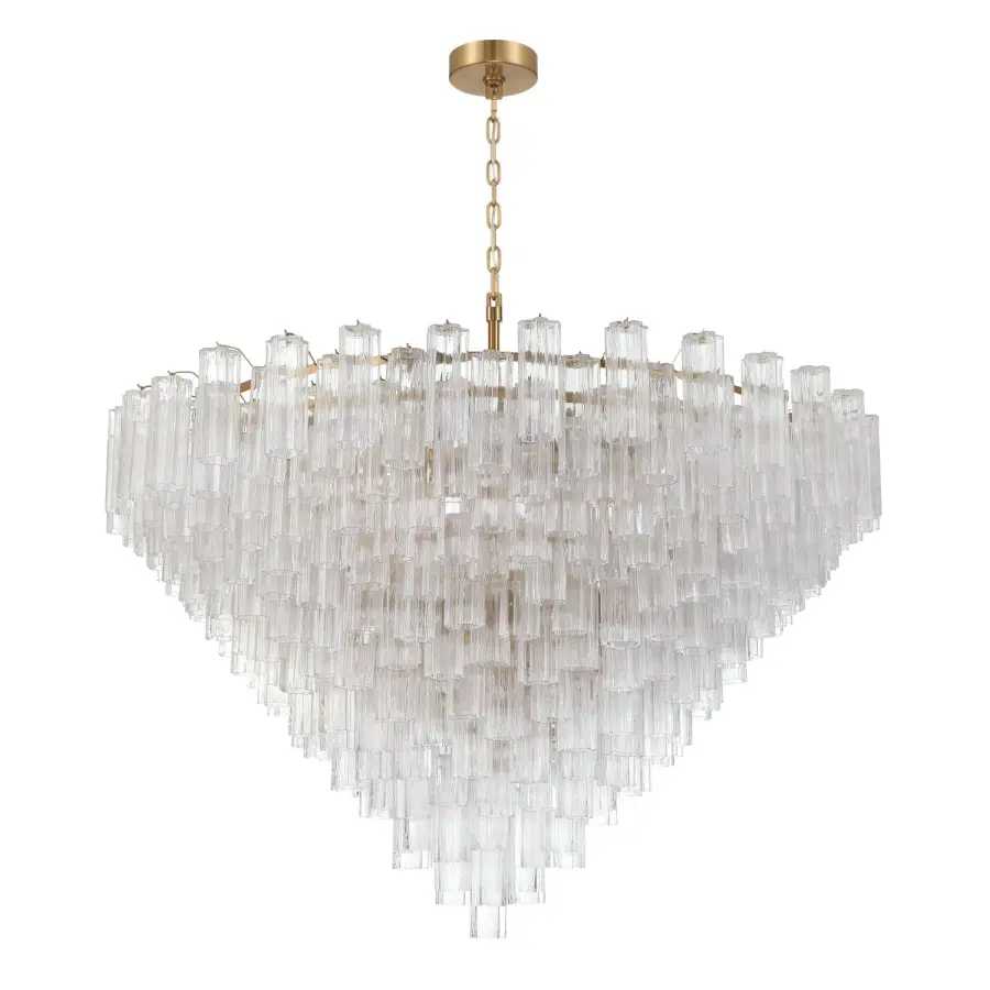 Addis 62" Chandelier in Polished Chrome with Autumn Glass - Image 14