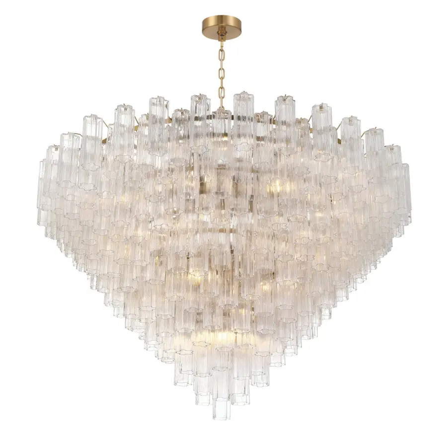 Addis 62" Chandelier in Polished Chrome with Autumn Glass - Image 15