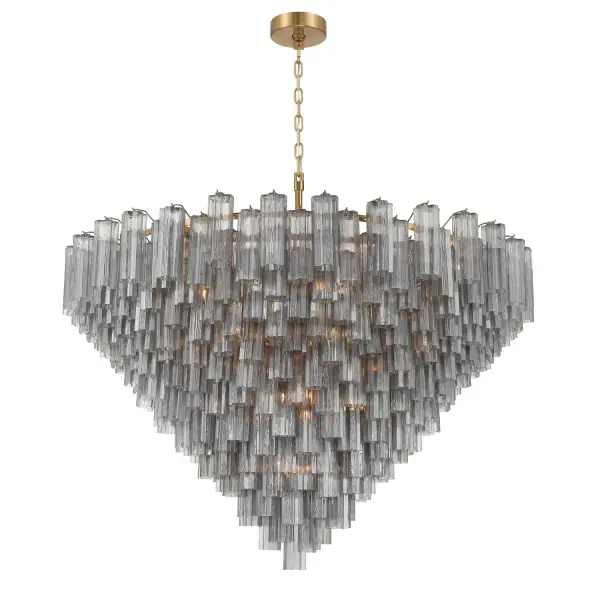 Addis 62" Chandelier in Polished Chrome with Autumn Glass - Image 19