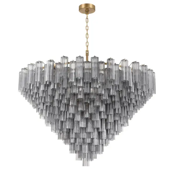 Addis 62" Chandelier in Polished Chrome with Autumn Glass - Image 20