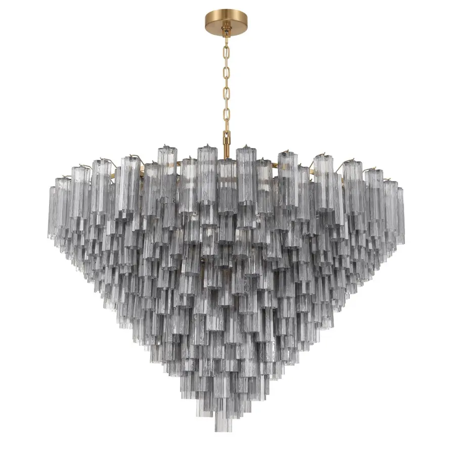 Addis 62" Chandelier in Polished Chrome with Autumn Glass - Image 20