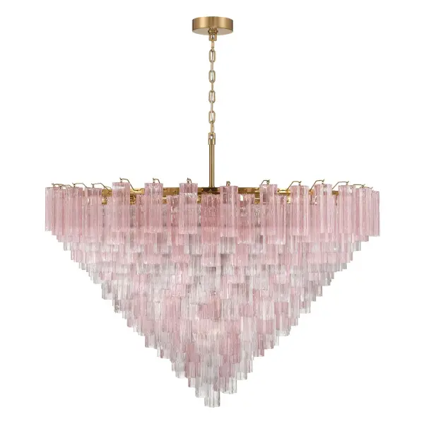 Addis 62" Chandelier in Polished Chrome with Autumn Glass - Image 3