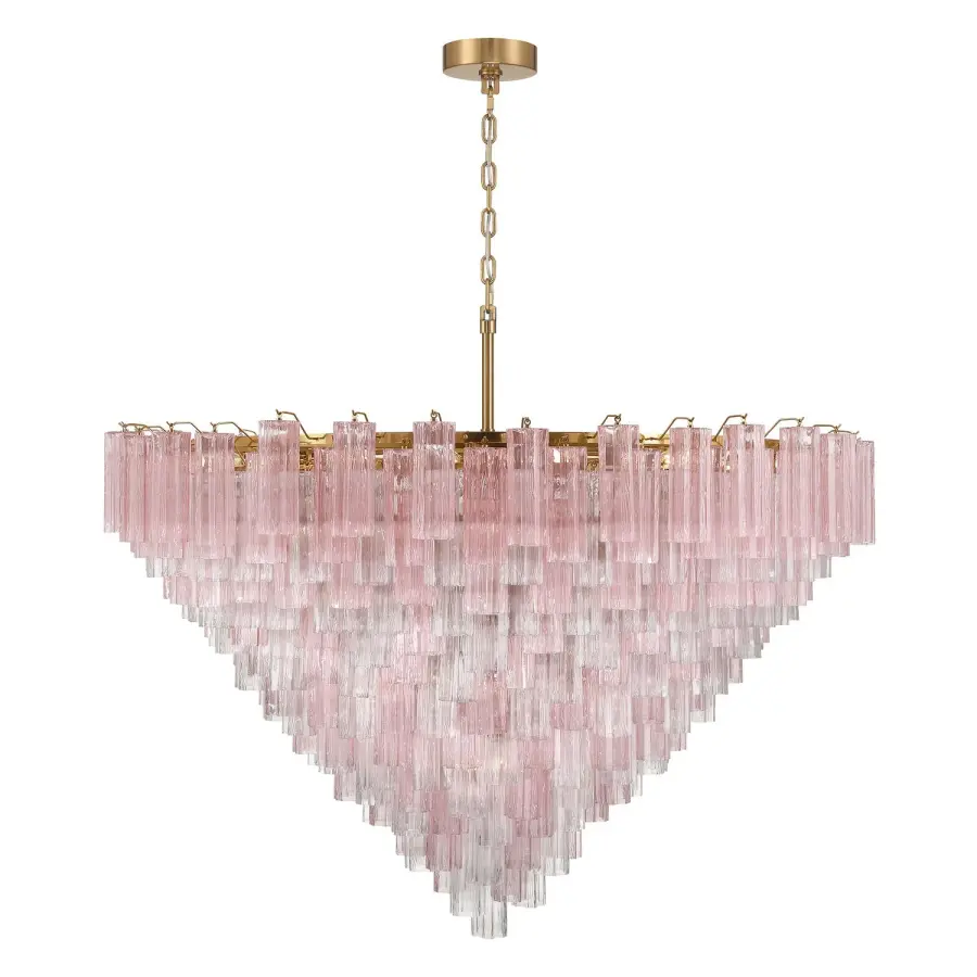 Addis 62" Chandelier in Polished Chrome with Autumn Glass - Image 3
