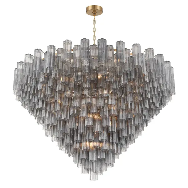 Addis 62" Chandelier in Polished Chrome with Autumn Glass - Image 21