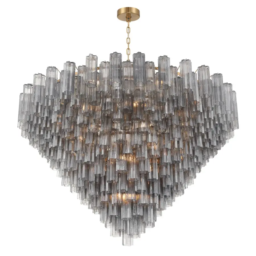 Addis 62" Chandelier in Polished Chrome with Autumn Glass - Image 21