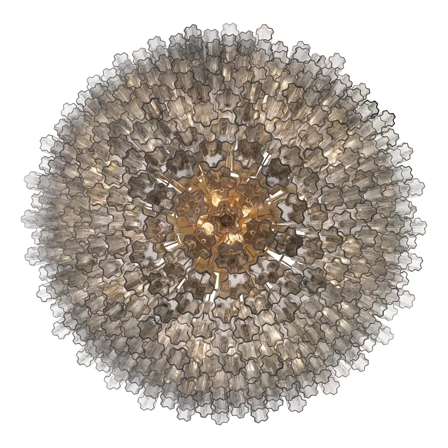 Addis 62" Chandelier in Polished Chrome with Autumn Glass - Image 22