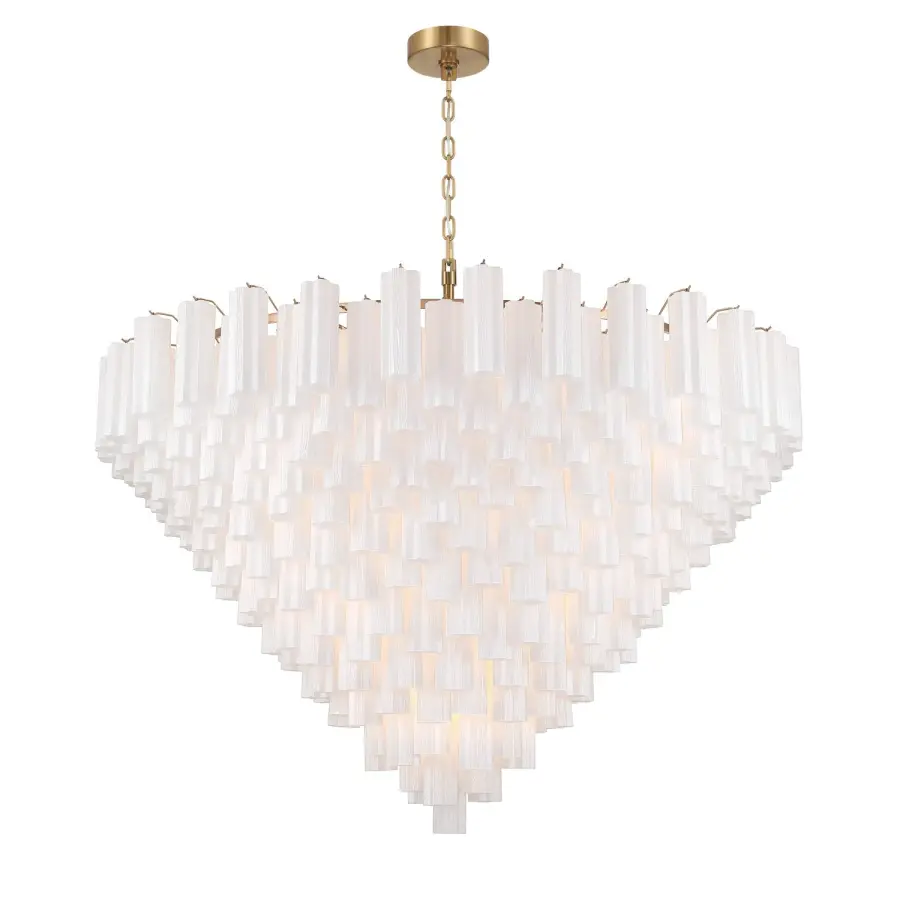 Addis 62" Chandelier in Polished Chrome with Autumn Glass - Image 25