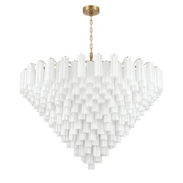 Addis 62" Chandelier in Polished Chrome with Autumn Glass - Image 26