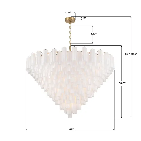 Addis 62" Chandelier in Polished Chrome with Autumn Glass - Image 30