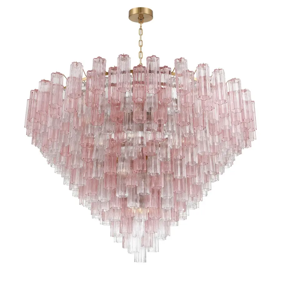 Addis 62" Chandelier in Polished Chrome with Autumn Glass - Image 4