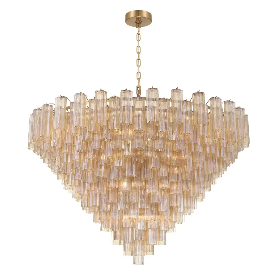Addis 62" Chandelier in Polished Chrome with Autumn Glass - Image 31